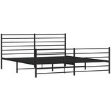  Metalni okvir kreveta uzglavlje i podnožje crni 183x213 cm | Eponuda.com