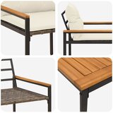  Set vanjskog namještaja 3 pcs Krem bijela poliratan | shoptok.hr