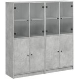  Regal za knjige s vratima boja betona 136x37x142 cm drveni | shoptok.hr
