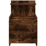 vidaXL Nočna omarica z 2 predaloma dimljen hrast 40x36,5x62 cm | Shoptok.si
