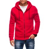 Edoti BASIC unbuttoned men's hooded sweatshirt - red | shoptok.hr