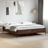  The Living Store Posteljni okvir rjav hrast 180x200 cm inženirski les in kovina - Posteljni Okvir, (21531959) | Shoptok.si