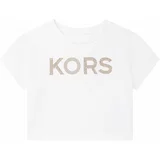 Michael Kors Otroška bombažna kratka majica bela barva