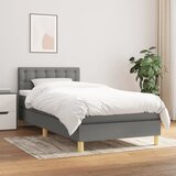 The Living Store Box spring postelja z vzmetnico temno siva 80x200 cm blago - Box Spring Postelja, (21516784) Cene