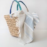 Linen Tales Plavi laneni ručnik za plažu 85x140 cm Allure Stripe – | shoptok.hr
