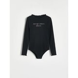 Reserved - Bombažni bodi z vezenino - Črna | Shoptok.si