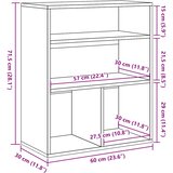 Ormarić za knjige bijeli 60x30x71,5 cm konstruirano drvo | shoptok.hr