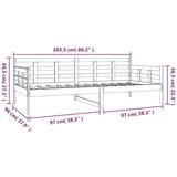  Dnevni ležaj od masivne borovine crni 90 x 200 cm | shoptok.hr