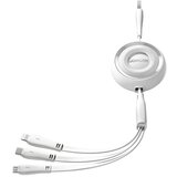 Joyroom 3v1 Colorful Series USB-A v USB-C / iPhone Lightning / microUSB izvlečni kabel 1 m bel, (21091111) | Shoptok.si