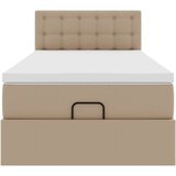 vidaXL Otomanski posteljni okvir z vzmetnico kapučino 100x200 cm, (21612042) | Shoptok.si