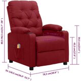  Masažna fotelja od tkanine crvena boja vina | shoptok.hr