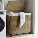 vidaXL Košara za perilo s kolesi 60x35x60,5 cm ratan Cene