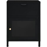  Noćni ormarići 2 kom crni 40 x 30 x 54,5 cm od čelika i stakla | Eponuda.com