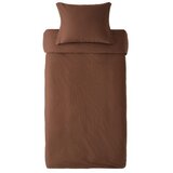 Ellos Home Smeđa posteljina za krevet za jednu osobu od organskog pamuka 150x200 cm Juliette – Cijene