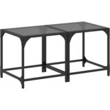  The Living Store Klubske mizice s črno stekleno površino 2 kos 40x40x40 cm jeklo - Klubska Mizica, (21495956) | Shoptok.si