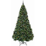  Umjetno božićno drvce zeleno s kuglicom 210 cm 300 LED lampica - Zelena s mraženim vrhovima Ø 106 x 210 cm s 300 LED dioda i crn | shoptok.hr