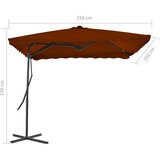  Vrtni suncobran s čeličnim stupom 250 x 250 x 230 cm terakota | Eponuda.ba