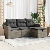  4-dijelni set vrtnih sofa od poliratana s jastucima sivi | shoptok.hr