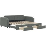 vidaXL Dnevni krevet na razvlačenje tamnosivi 90 x 200 cm od tkanine | shoptok.hr