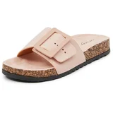 Orsay Light pink ladies slippers in suede finish - Women