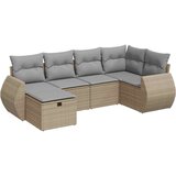 Maison Chic Seti vrtnega pohištva - Vrtna garnitura - Vrtni pohištvo set 6-delna z blazinami bež poli ratan, (21804112) | Shoptok.si