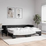 vidaXL Izvlečna dnevna postelja z vzmetnico črna 80x200 cm blago Cene