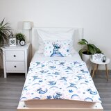 Jerry Fabrics Bijela/plava pamučna dječja posteljina za dječji krevetić 135x100 cm Lilo and Stitch "Rainbow" – | shoptok.hr