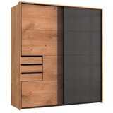 Time omara z drsnimi vrati, siva, barve hrasta | Shoptok.si