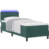 vidaXL Postelja s vzmetnico in LED temno zelena 80x200 cm žamet, (22050430) | Shoptok.si
