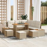 9 komadna vrtna sofa set s jastučićima Bež poli ratan akacija | shoptok.hr