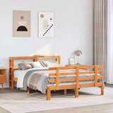  Okvir kreveta s uzglavljem voštano smeđi 120x190 cm od borovine | shoptok.hr