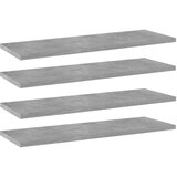 vidaXL Police za knjige 4 kom siva boja betona 60x20x1 5 cm od iverice | shoptok.hr