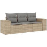  The Living Store Vrtna sedežna garnitura 3-delna z blazinami bež poli ratan - Vrtna Sedežna Garniture, (21452876) | Shoptok.si