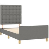  Okvir za krevet s uzglavljem tamnosivi 90x190 cm od tkanine | shoptok.hr