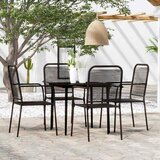  5-dijelni vrtni blagovaonski set crni | shoptok.hr