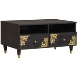  Kava Stol s ladicama Crna 80 x 54 x 40 cm Čvrsto drvo manga | shoptok.hr
