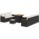 vidaXL Vrtna sedežna garnitura 10 pcs Črna poli ratan, (5000144053) | Shoptok.si