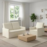  Set sofe 2 pcs Krem Kordura tekstil - Krem 1-Sjedalo + 2-Sjedalo (120 cm) | shoptok.hr