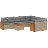  10-dijelni set vrtnih sofa s jastucima bež od poliratana | shoptok.hr