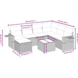  8-dijelni set vrtnih sofa od poliratana s jastucima sivi | shoptok.hr