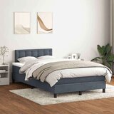 vidaXL Box Spring postelja z vzmetnico Temno siva 120x220 cm Velvet | Shoptok.si
