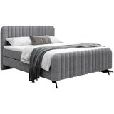 MID.YOU POSTELJA Z VZMETNICO 140 cm x 200 cm , les, tekstil, leseni material siva | Shoptok.si