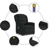 vidaXL Masažni naslonjač od tkanine crni | shoptok.hr