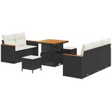  Sjedeća garnitura za vrt 10 kom. 7-Broj sjedala Crna i Krema 204 x 179 x 85 cm | Shoptok.si