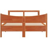 Okvir kreveta s uzglavljem voštano smeđi 140x190 cm od borovine | shoptok.hr
