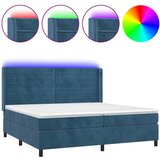 box spring s madracem LED tamnoplavi 200x200 cm baršun | shoptok.hr
