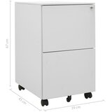  Mobilni ormarić za spise svjetlosivi 39 x 45 x 67 cm čelični | shoptok.hr