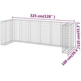  Gabionski zid za kante od pocinčanog čelika 325 x 100 x 110 cm | shoptok.hr