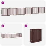  Vrata za pse s vratašcima 12 panela sklopiva 960 cm drvo topole | shoptok.hr