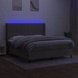  Box spring s madracem LED smeđesivi 160x200 cm tkanina | shoptok.hr
